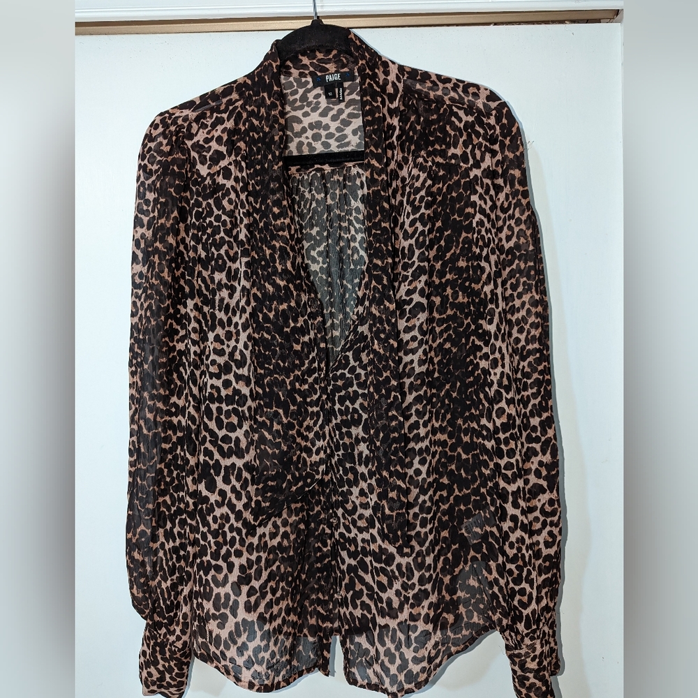 Leopard print silk blouse